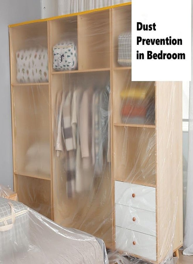 Delzon لفائف أغطية بلاستيكية مانعة للغبار من ديلزون، لفائف أغشية لاصقة ذاتية اللصق، غشاء لاصق شفاف مُلصق مسبقًا للطلاء - 180 سم - Image 3